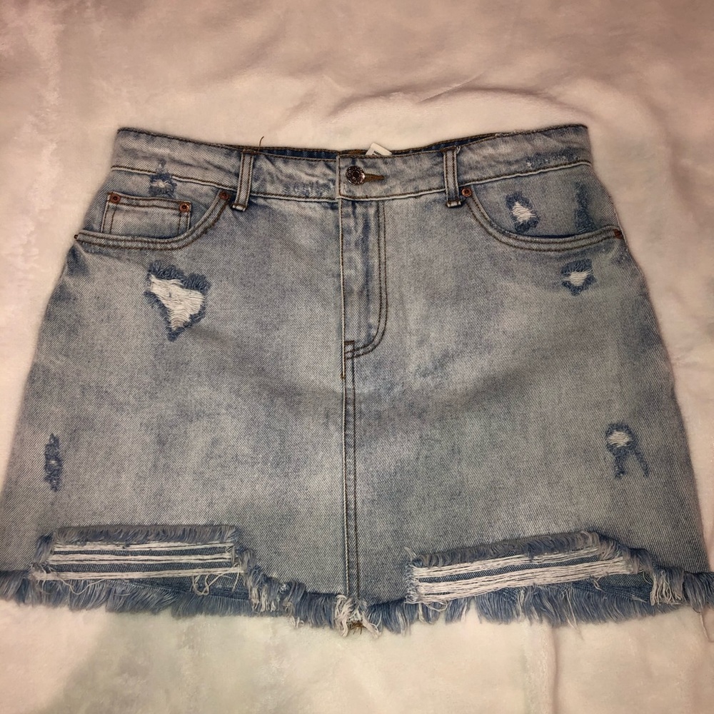 Forever 21 acid wash denim skirt